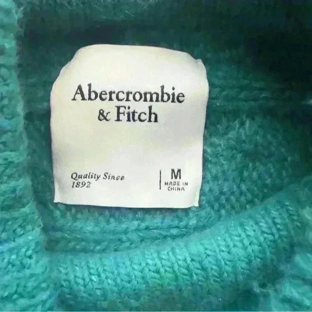 Abercrombie & Fitch Women's Green and Blue Jumper. Sz M